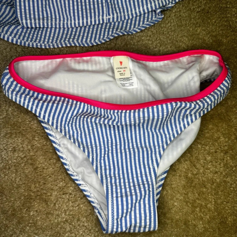 Crewcuts Blue and‎ Pink Striped Kids Bikini